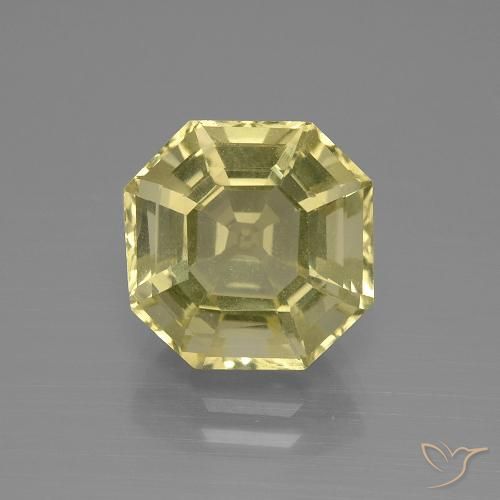 5.37ct 天然 浅拉古纳黄 石英, 祖母绿式切割, VVS