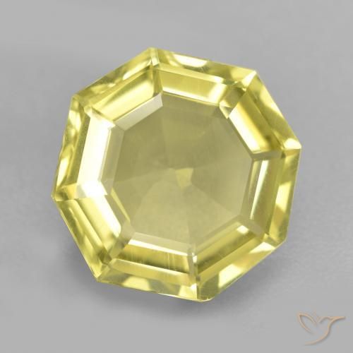 5.01ct 天然 中浅黄色 石英, 祖母绿式切割, VS