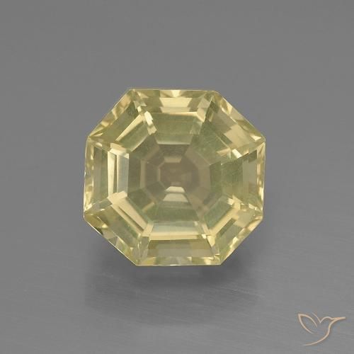 5.28ct 天然 淡黄色 石英, 祖母绿式切割, VVS-VS