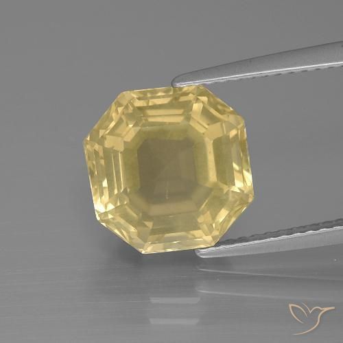 5.31ct 天然 暖黄 石英, 祖母绿式切割, VS