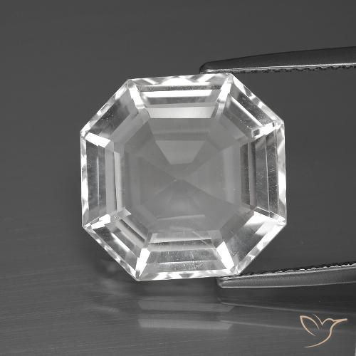 12.34ct 天然 清晰的白色 石英, 祖母绿式切割, VVS