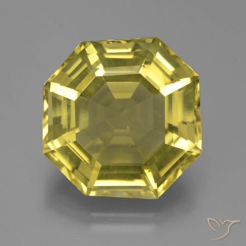 16.14ct 天然 中黄色 石英, 祖母绿式切割, VVS-VS