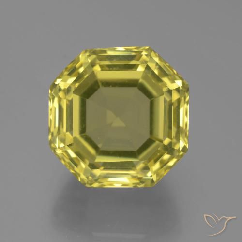17.30ct 天然 菠萝黄 石英, 祖母绿式切割, VVS