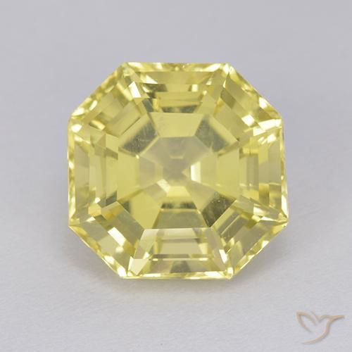 6.06ct 天然 淡黄色 石英, 祖母绿式切割, VS