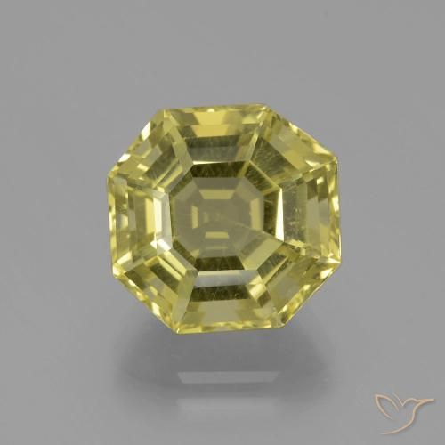 6.58ct 天然 淡黄色 石英, 祖母绿式切割, VVS
