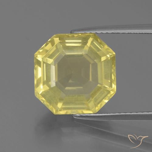 7.26ct 天然 淡黄色 石英, 祖母绿式切割, VS