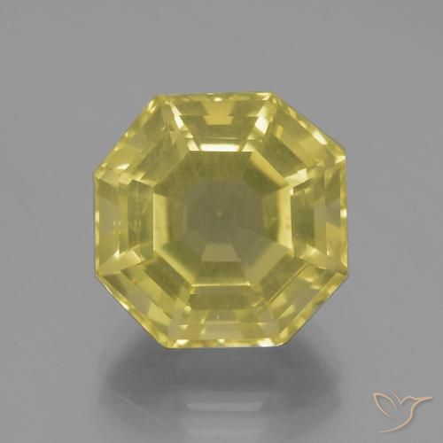 9.13ct 天然 淡黄色 石英, 祖母绿式切割, VVS-VS