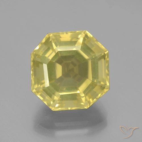 8.10ct 天然 非常淡黄色 石英, 祖母绿式切割, VVS-VS