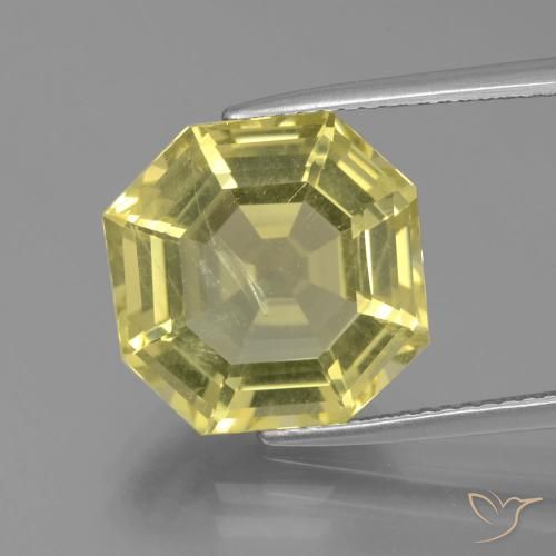 7.95ct 天然 中黄色 石英, 祖母绿式切割, VS-SI