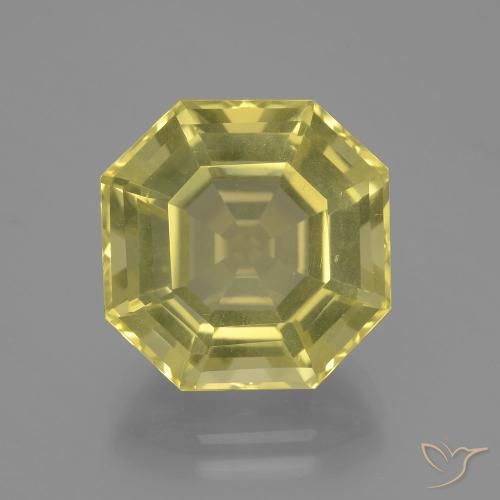 12.01ct 天然 淡菠萝黄 石英, 祖母绿式切割, VVS