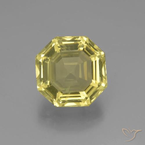 8.16ct 天然 淡黄色 石英, 祖母绿式切割, VVS