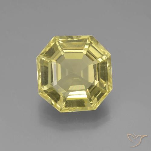 7.35ct 天然 淡菠萝黄 石英, 祖母绿式切割, VVS-VS