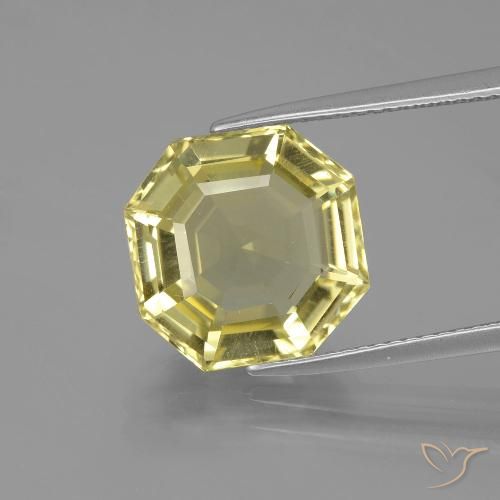 6.81ct 天然 淡黄色 石英, 祖母绿式切割, VVS-VS