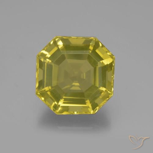 11.35ct 天然 中黄色 石英, 祖母绿式切割, VVS