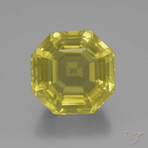 19.09ct 天然 中黄色 石英, 祖母绿式切割, VVS-VS