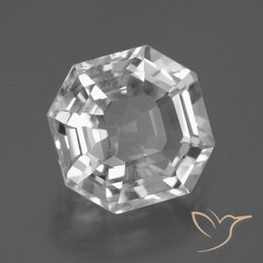 8.22克拉天然白色石英，祖母绿式切割，12.6×12.5毫米，VVS