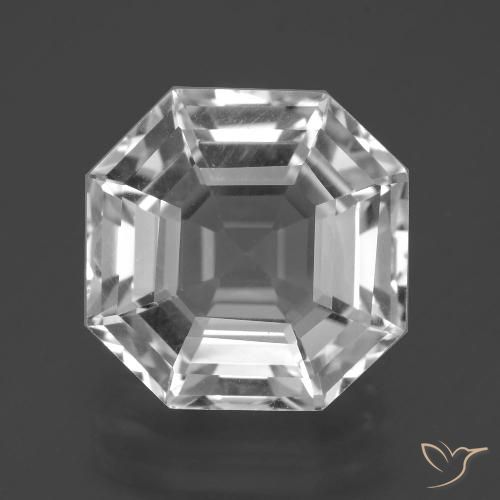 11.00ct 天然 清晰的白色 石英, 祖母绿式切割, VVS-VS