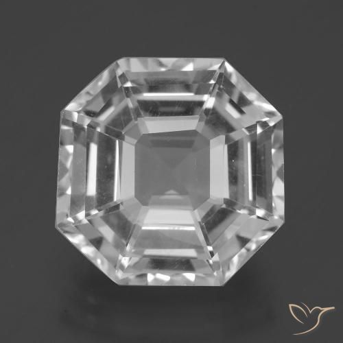 11.33ct 天然 清晰的白色 石英, 祖母绿式切割, VVS