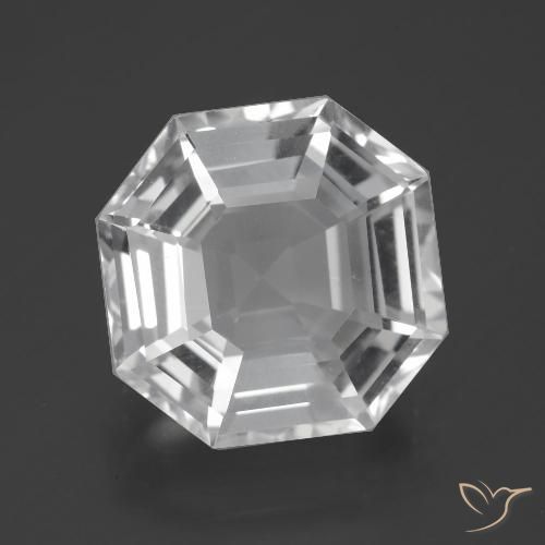 10.64ct 天然 清晰的白色 石英, 祖母绿式切割, VVS