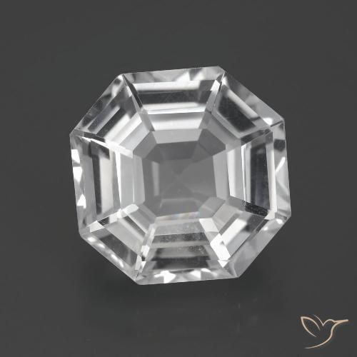 9.73ct 天然 清晰的白色 石英, 祖母绿式切割, VVS-VS