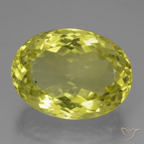 24.36ct 天然 中黄色 石英, 椭圆形, VVS