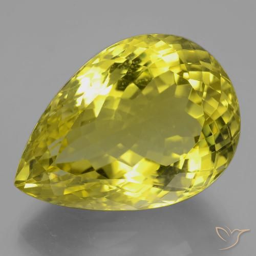 40.47ct 天然 中黄色 石英, 梨形, VVS