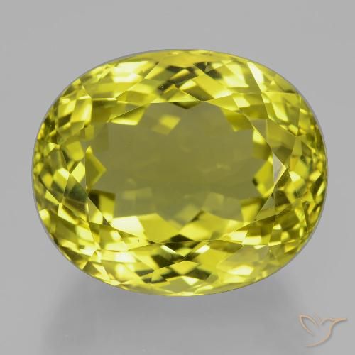 37.71ct 天然 中黄色 石英, 椭圆形, VVS