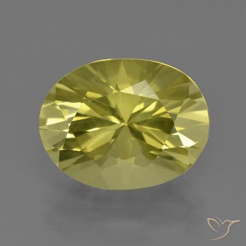5.19ct 天然 中黄色 石英, 椭圆形, VVS-VS
