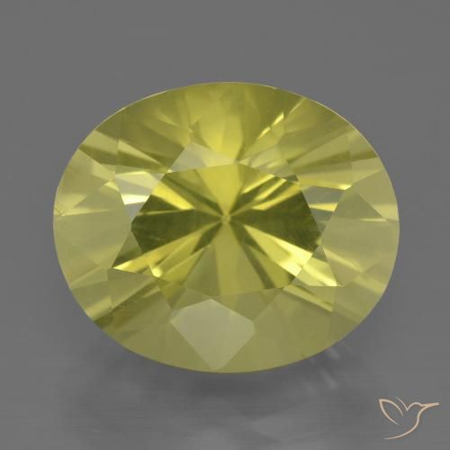 10.74ct 天然 中黄色 石英, 椭圆形, VVS-VS
