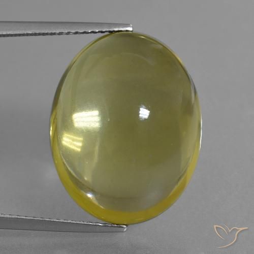 35.71ct 天然 浅金黄色 石英, 椭圆形, 透明