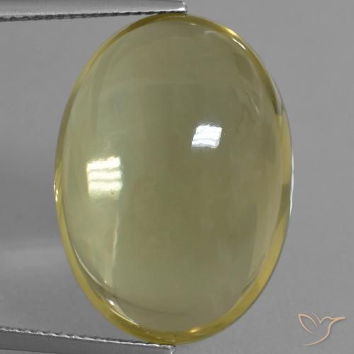 28.84ct 天然 浅金黄色 石英, 椭圆形, 透明