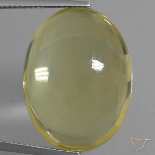 32.66ct 天然 淡黄色 石英, 椭圆形, 透明