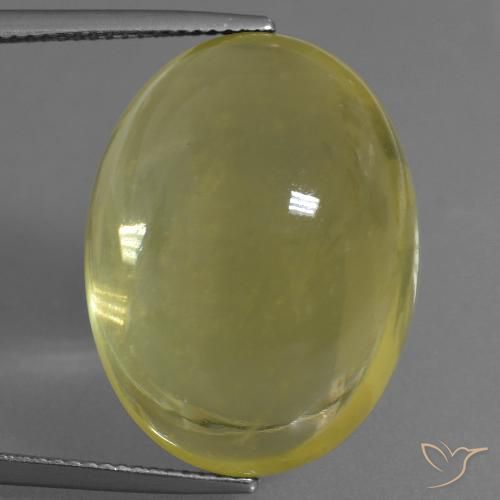 36.38ct 天然 淡黄色 石英, 椭圆形, 透明