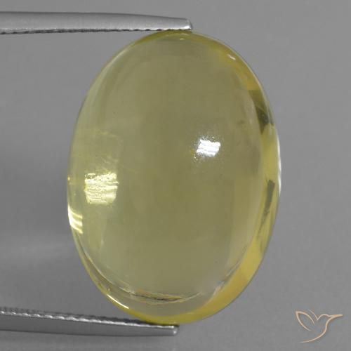 27.59ct 天然 淡菠萝黄 石英, 椭圆形, 透明