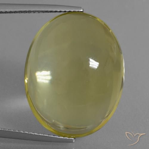 28.53ct 天然 淡黄色 石英, 椭圆形, 透明