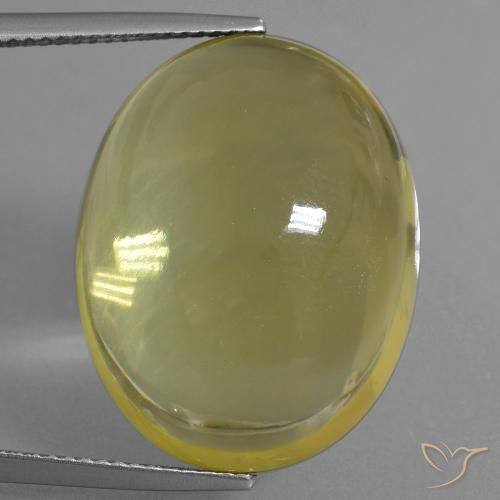 34.30ct 天然 淡黄色 石英, 椭圆形, 透明