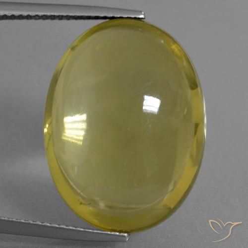 28.56ct 天然 丰富的黄色 石英, 椭圆形, 透明