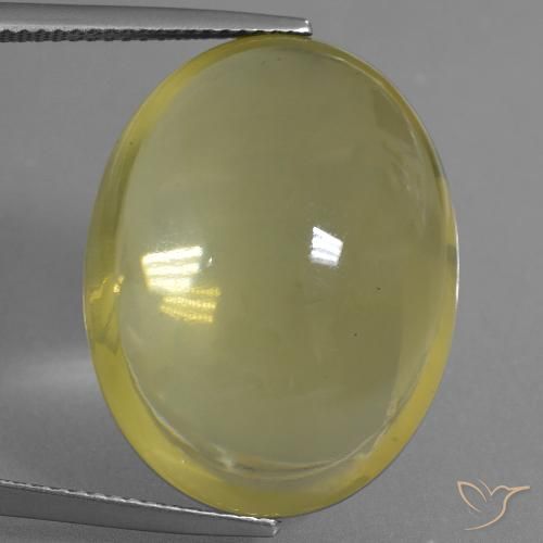 32.26ct 天然 淡黄色 石英, 椭圆形, 透明