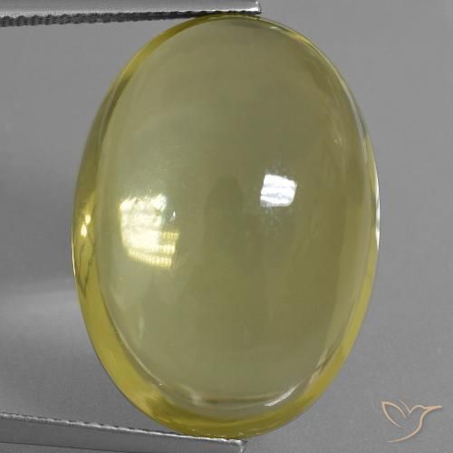34.71ct 天然 中黄色 石英, 椭圆形, 透明
