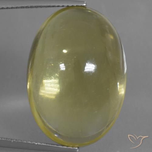 36.61ct 天然 淡黄色 石英, 椭圆形, 透明