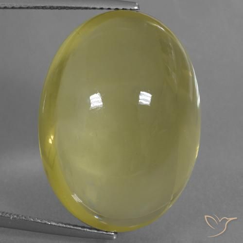 38.22ct 天然 淡黄色 石英, 椭圆形, 透明