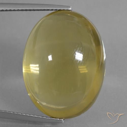 38.02ct 天然 中黄色 石英, 椭圆形, 透明