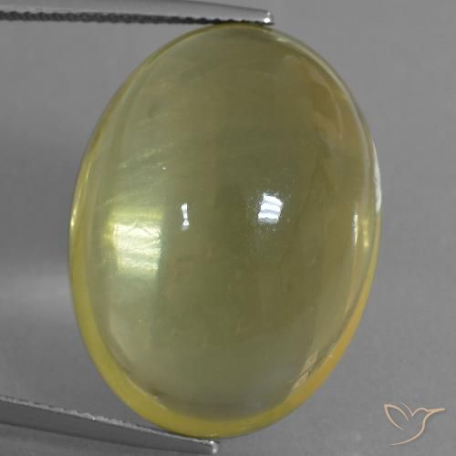 43.91ct 天然 浅金黄色 石英, 椭圆形, 透明