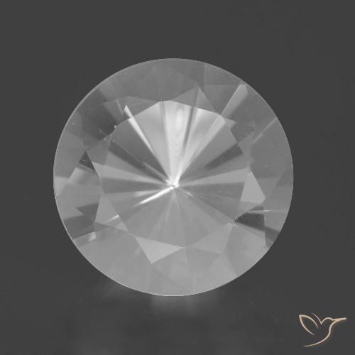 7.37ct 天然 白色 石英, 圆形的, VVS