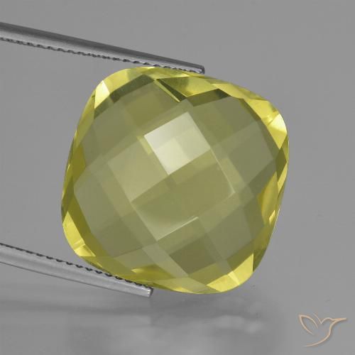 20.60ct 天然 淡黄色 石英, 软垫, VVS-VS