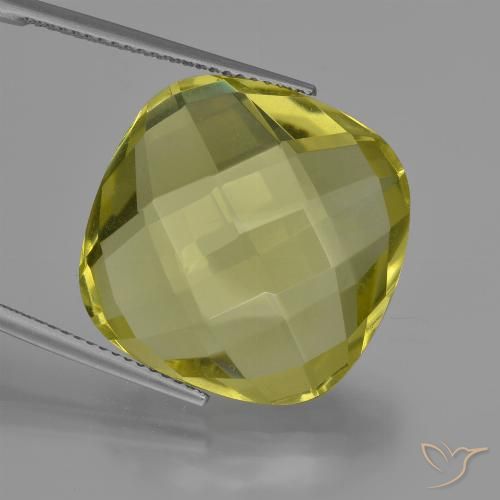 24.10ct 天然 淡黄色 石英, 软垫, VVS-VS