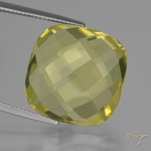 27.82ct 天然 淡黄色 石英, 软垫, VVS-VS