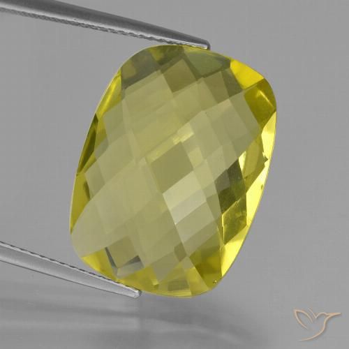 14.33ct 天然 淡黄色 石英, 软垫, VVS