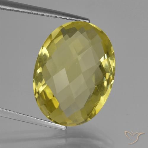 14.16ct 天然 淡黄色 石英, 椭圆形, VS