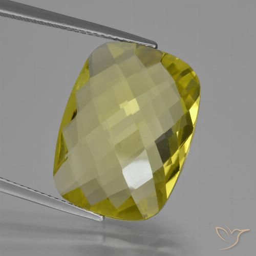 14.59ct 天然 菠萝黄 石英, 软垫, VVS